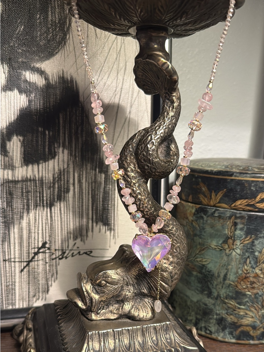 Heart k9 Crystal Pendant Necklace